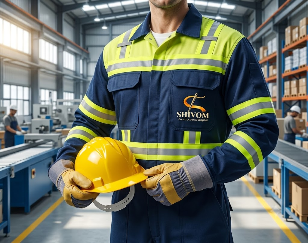 Worker in Shivom FR coverall at manufacturing facility